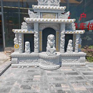 徐州芝麻白中国黑石材套墓 花岗岩墓碑