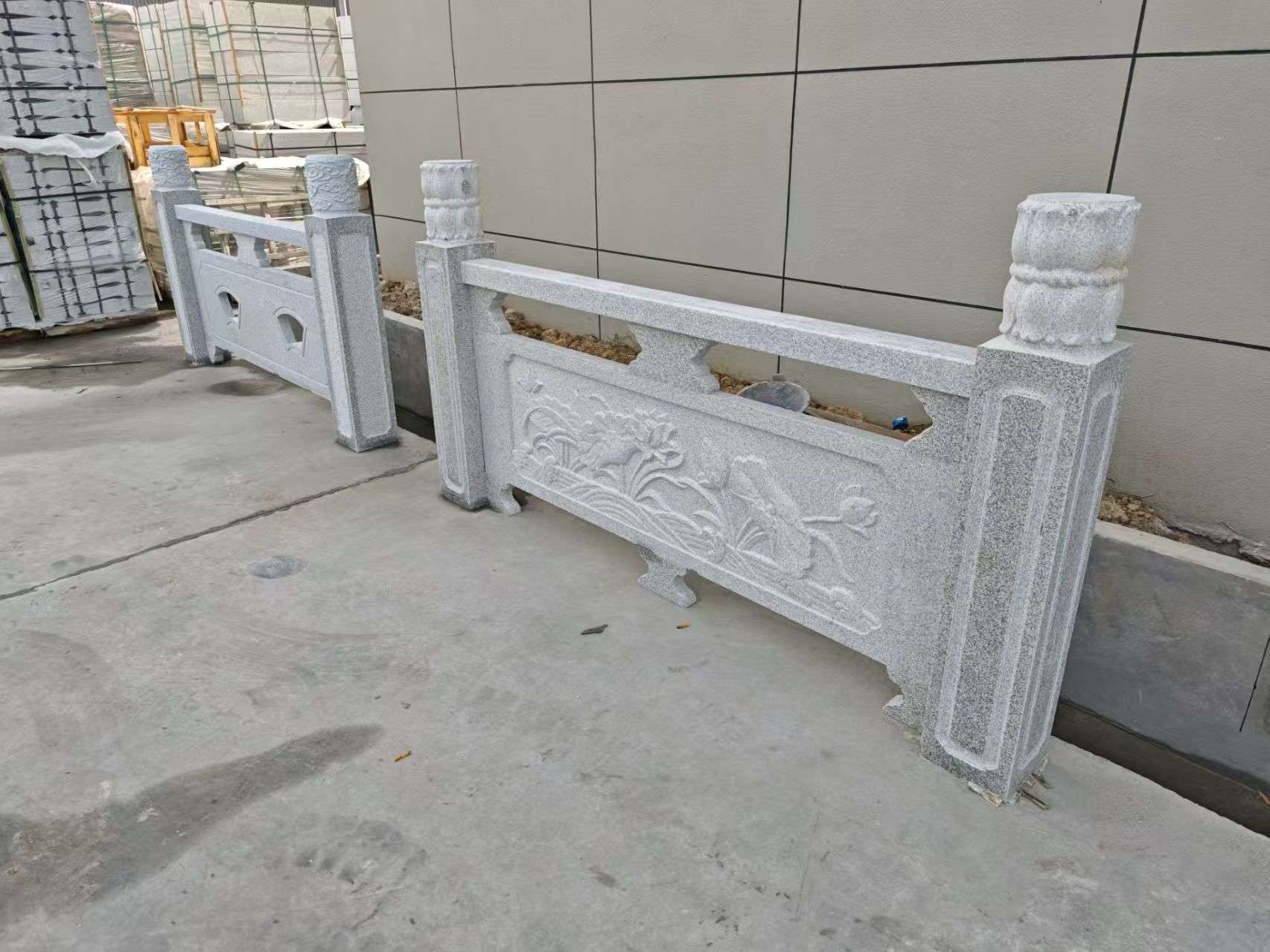 徐州芝麻白河道栏杆 石材栏杆