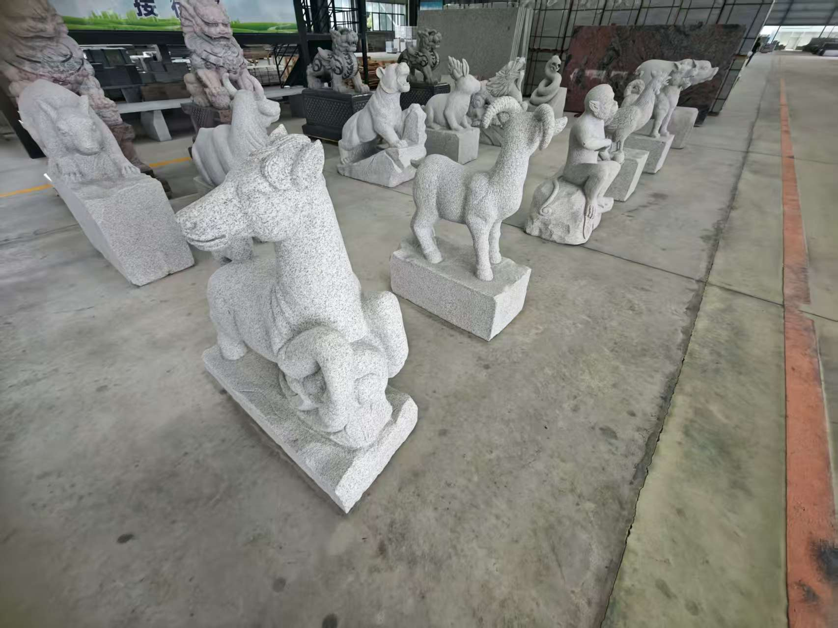 徐州芝麻白雕刻 十二生肖 异形雕刻